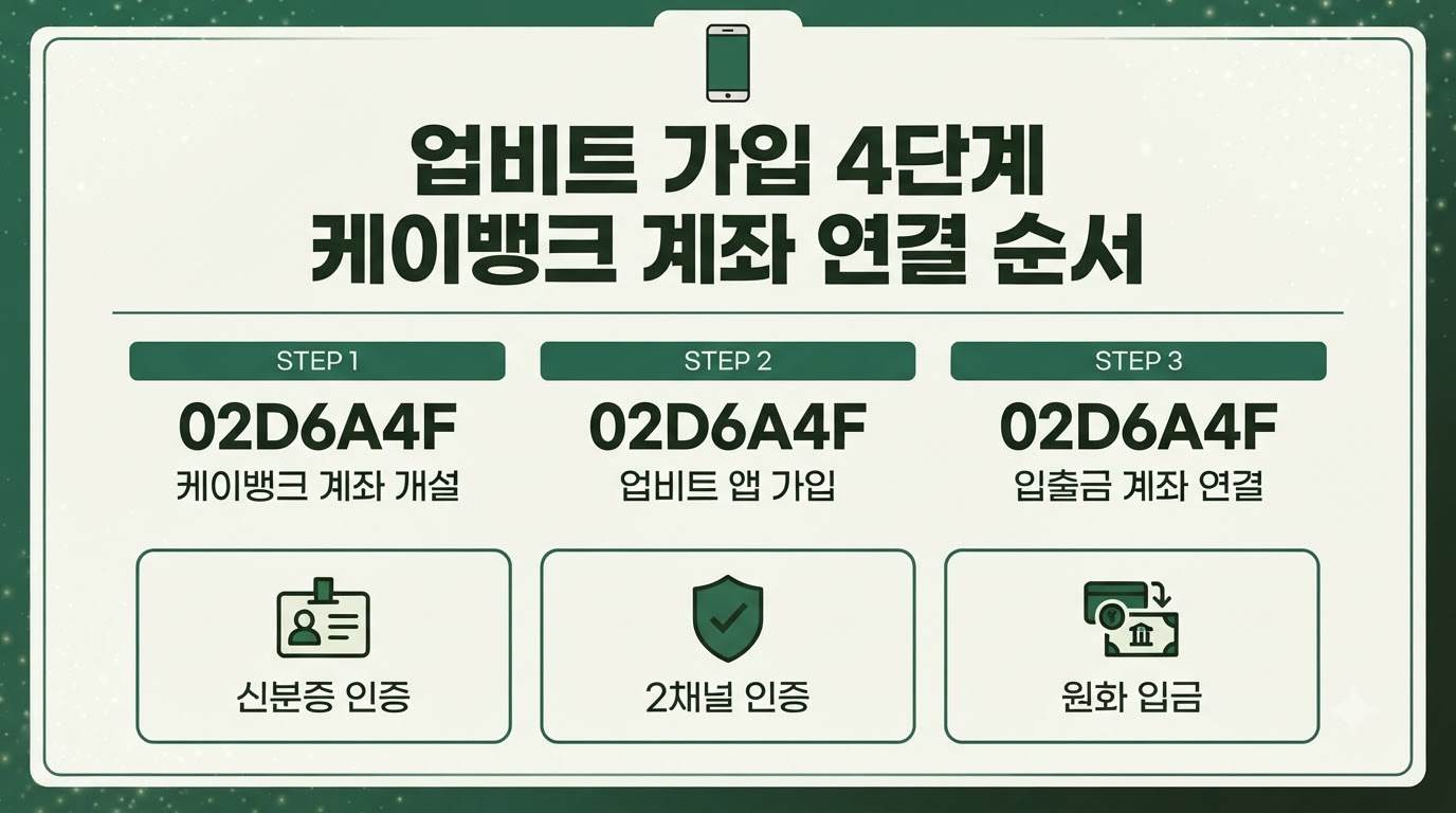 업비트 가입 케이뱅크 계좌 연결 순서 4단계 카드뉴스