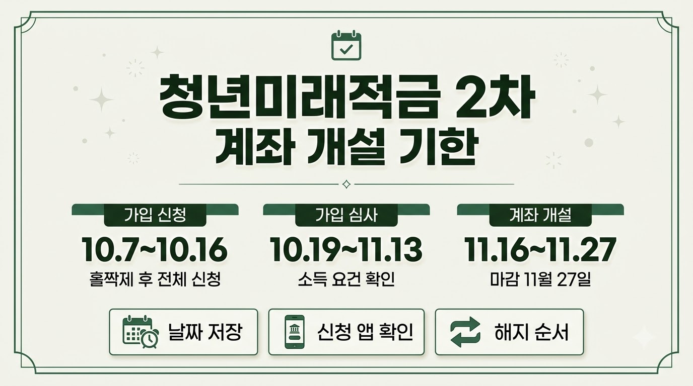 청년미래적금 2차 계좌 개설 기한 11월 16일부터 27일 일정 카드뉴스