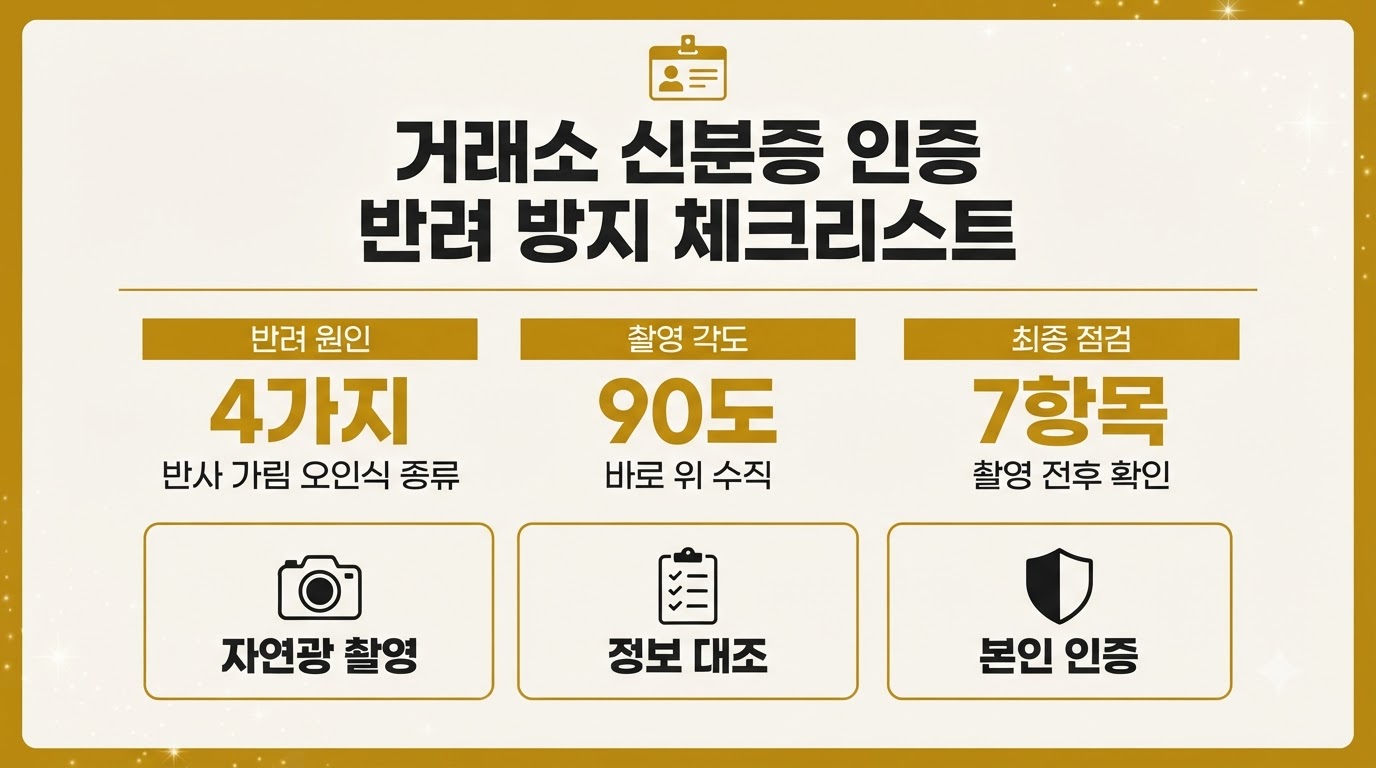 거래소 신분증 인증 사진 반려 방지 체크리스트 카드뉴스 이미지